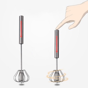 New Style Stainless Steel Semi-automatic Rotating <b>Egg</b> Beater Kitchen Tool Durable <b>Egg</b> Whisk - Product Image 3