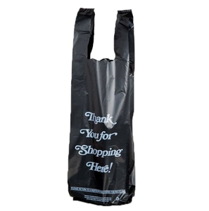 Merci T-shirt noir Sacs personnalisés emballage <span class=keywords><strong>Sac</strong></span> à provisions en plastique d'impression personnalisée pas cher bon <span class=keywords><strong>prix</strong></span> - Product Image 4