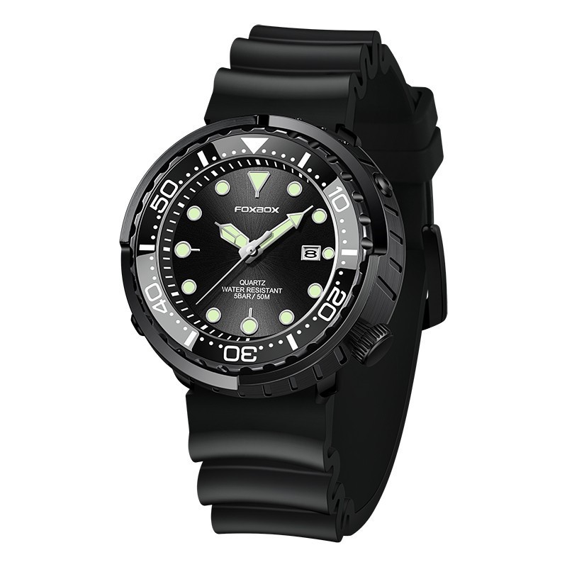 Bracelet en silicone Tout noir et or