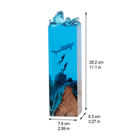 Lampe de bureau en résine époxy géante en forme de requin baleine, avec USB et variateur d'intensité, pour les amateurs de plongée, cadeau souvenir