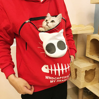 Animal Chat Chien Pet Lovers Cuddle Pouch Hoodie With Zip Kangaroo Pocket Designer pet carrier Hoodie