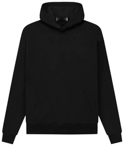 Vente en gros de sweats à capuche unisexes en coton French Terry 430 g/m², style minimaliste avec lettres, sans cordon de serrage, coupe ample, pour hommes - Product Image 2