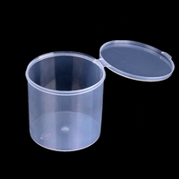 Boîte de rangement en plastique recyclable de petite taille, cylindrique, pour bijoux et électronique, avec couvercle
