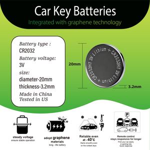 4 piles bouton au graphène CR2032 grande capacité pour clé de voiture <span class=keywords><strong>Ford</strong></span> - Product Image 4