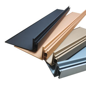 رف حائط من الألومنيوم المصقول عصري وشائع على شكل حرف L عائم مع مصباح Led - Product Image 4