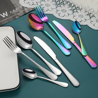 Ensemble de couverts en acier inoxydable Western 1010, 24 pièces, couteau et fourchette à steak, vaisselle avec boîte cadeau