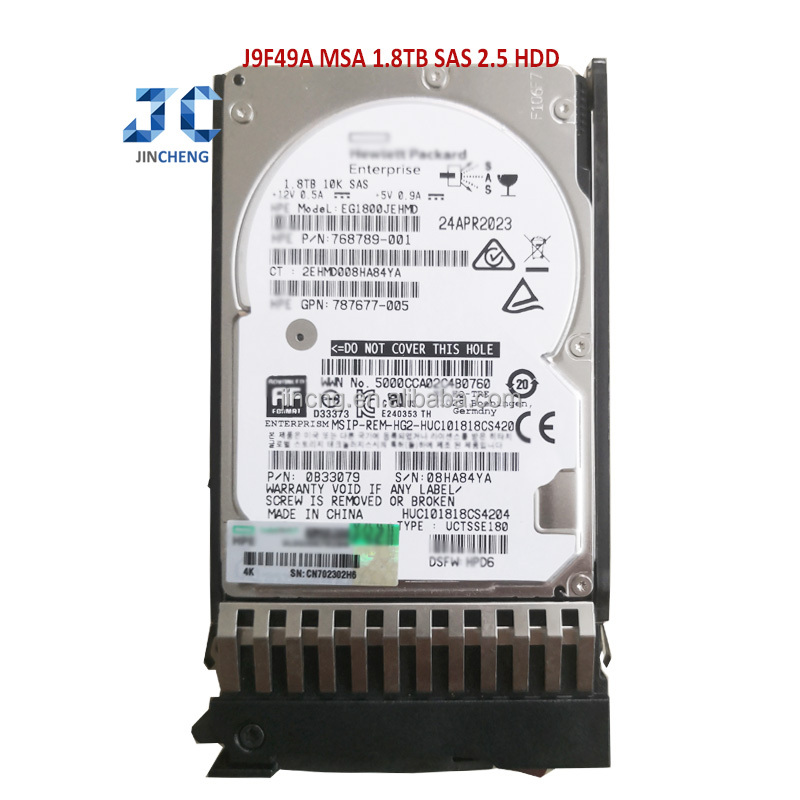 J9F49A 1.8TB SAS 12G 10K 2.5 HDD for HP MSA 1040 MSA 2040