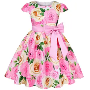 1818 Hot Sale Flower Girls Dress Wholesale Latest Frock Wedding Apparel Flower Girls Fashion Party Dress