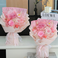 Bouquet de mariage de roses éternelles conservées de vente chaude pour la remise des diplômes, la Saint-Valentin et les cadeaux de Noël