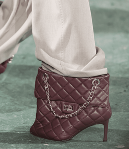 Bottes à talon pour <span class=keywords><strong>homme</strong></span> et femme en cuir, taille US14 (EU48), style unisexe, avec chaîne de luxe et sac matelassé à chaîne, fermeture à fermoir - Product Image 5