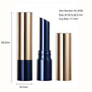 Haohuho — Tube de rouge à lèvres bleu Vegan haut de gamme, Tube vide en aluminium pour rouge à lèvres - Product Image 2