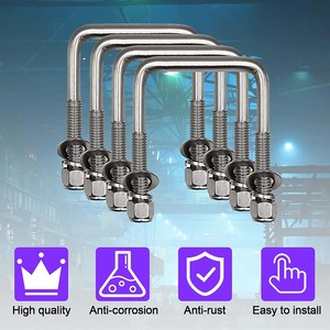 Tobo kẽm kết thúc thép không gỉ <span class=keywords><strong>U</strong></span> loại Bolt lớp 4 lớp UNF chủ đề ổn định xe tải với các loại hạt máy giặt <span class=keywords><strong>U</strong></span> kẹp - Product Image 5