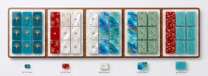 Jeu de Mahjong Américain Violet avec Tuiles Botaniques, Combinaisons Citron et Étoile, Dos Violet Brillant, Cartes Animaux avec Pierres Précieuses pour Soirées Jeux - Product Image 5