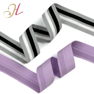 Sán đầu đàn hồi nhà máy tùy chỉnh chất lượng cao hai-tone chiều rộng 4.3cm gấp trên lưới ban nhạc đàn hồi - Product Image 6