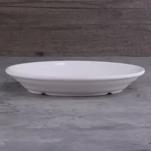 Oval Platter Plate 7" Oval Melamine Dish 100%Melamine Plate Pure White Dinner Dish Melamine deep plate