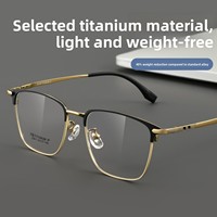 Lunettes Danyang style punk, nouvelles montures demi-cerclées pour hommes, personnalisables sur ordonnance, montures de myopie haut de gamme en titane pur AC