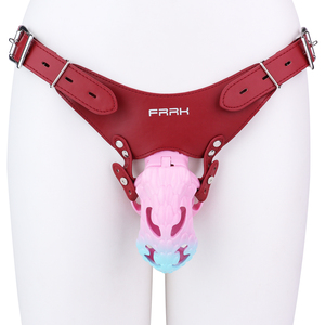 Jaula de castidad ligera en forma de mamba de ABS con cinturón de cuero PU S/M/L, jaula de bondage diaria para pene, accesorios de uso privado BDSM para hombres. - Product Image 2