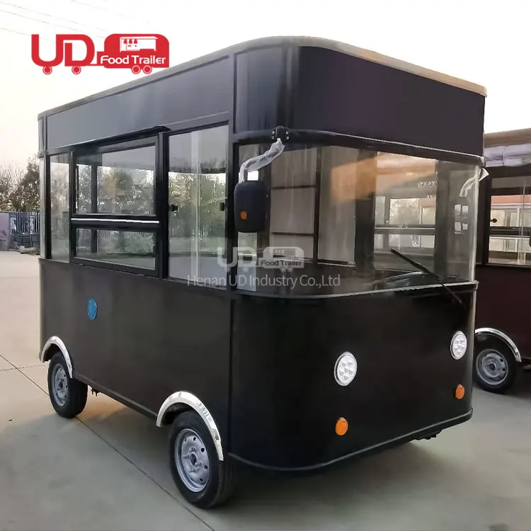 New Design 4 Wheels Fast Food Cart Pizza Taco Truck Fully Equipped Ice Cream Cart Mini Electric Food Truck For Sale