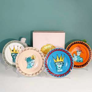 Assiette <span class=keywords><strong>en</strong></span> céramique Sea God, mug, autocollants créatifs, vaisselle occidentale, tasse de couple, décoration de la maison, vaisselle, coffret cadeau premium - Product Image 5