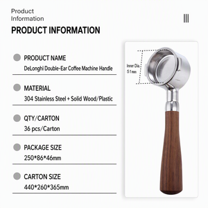 <span class=keywords><strong>DeLonghi</strong></span> Porte-filtre à expresso sans fond à double poignée de 51 mm en acier inoxydable, accessoires pour <span class=keywords><strong>machine</strong></span> à café pour barista - Product Image 3