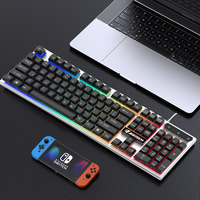 KM170 Jertech Ambidextrous sessiz RGB LED oyun klavyesi fare seti kazan-kilit dökülme dayanıklı USB Internet tuşları Tablet kullanıcıları