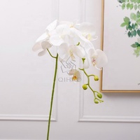 Fleur d'orchidée papillon à tige unique en latex au toucher réel, orchidée artificielle pour la décoration de la maison et des mariages