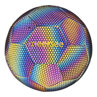 Holografischer reflektierender Fußball, Größe 5, reflektierender, leuchtender Ball für Nachtspiele und Training, strapazierfähiges PU-Leder, cool