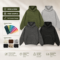 Sweat à capuche homme de haute qualité, poids lourd 430 GSM, effet vintage délavé, manches à bords bruts, coupe ample