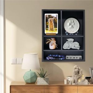 Scatola commemorativa per animali domestici in legno massello 11x14 pollici con ripiani, teca espositiva per la memoria di cani e gatti - Product Image 2