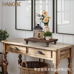 Retro Wooden <b>Desktop</b> <b>Shelf</b> For Candles Plants Decor Storage Rack Rectangle Standing Type Thanksgiving Use - Product Image 2