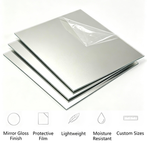 PS <b>Plastic</b> Safety <b>Mirror</b> <b>Sheet</b> 210x297mm Rigid Shatterproof <b>Mirror</b> for School Classroom Geometry Science Teaching Supply - Product Image 2