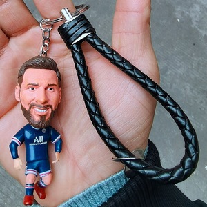3D mini hình nhựa bóng đá bóng đá Sao Messi Ronaldo van dijk nguy hiểm molas NEYMAR hành động PVC hình vòng chìa khóa chuỗi - Product Image 3