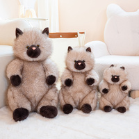 En gros, Peluche chat moelleuse, longue et bouclée, déformée et mignonne, confortable pour s'asseoir, décoration d'intérieur, cadeau d'anniversaire pour enfants