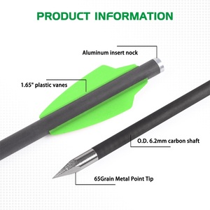 <span class=keywords><strong>Flechas</strong></span> de Carbono Puro Elong Outdoor de 160 mm, <span class=keywords><strong>Flechas</strong></span> Cortas de Carbono de 6,2 mm para Caza al Aire Libre - Product Image 4