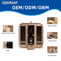Saunas modernes carrés d'extérieur à chauffage au bois, sauna mobile, maison conteneur en bois massif