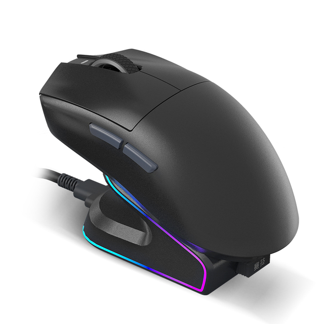 OEM 45grams BT 2.4G PAW3950/3395 30000DPI 8K Polling Rate Programmable Ergonomic Gaming Wireless Mouse with Rgb Charging Dock