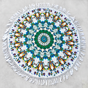 Toalla de Playa de Algodón 100% de 72 Pulgadas para Decoración del Hogar en Todas las Estaciones 2023, con Estampado Floral de Plumas Personalizado, Antiarena, para Viajes, OEM Disponible, Malani - Product Image 1