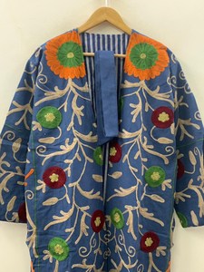 Colourful Embroidery Suzani Kimono Robe Lightweight Boho Cover Up Winter Long Casual Layering <b>Jacket</b> - Product Image 6