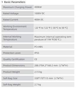 อะแดปเตอร์400A CCS2กับ gbt DC แบบชาร์จไฟได้อย่างรวดเร็ว ID3 3 SU7 ID4 zeekr <span class=keywords><strong>IX3</strong></span> Q6 Q4 eqe eqs Geely avatr มก. - Product Image 6