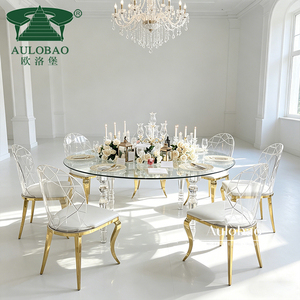 Diseño de alquiler de eventos Mesa de boda de acrílico transparente de forma redonda para fiesta - Product Image 4