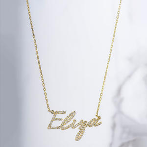 Dropshipping Collier pendentif personnalisé en argent sterling S925 plaqué or 18 ct pour cadeau de la Saint-Valentin - Product Image 1