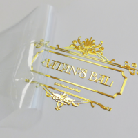 Autocollants adhésifs transparents 3D UV personnalisés avec logo de marque, dorure à chaud or/argent, pour cosmétiques, cadeaux et transferts