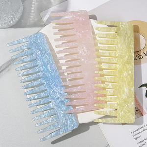 CHUJIAN Nuevo Peine de Pelo de Acetato de Celulosa Hecho a Mano, Ligero, Compacto, de Dientes Anchos, Ecológico y Duradero - Product Image 3