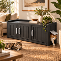 Meuble moderne pour chat avec banc de rangement, abri intérieur pour chat, armoire pour animaux de compagnie, fournisseur de meubles pour animaux