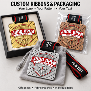 Medalla de Judo Personalizada, Oro, Plata, Bronce, Grabado Personalizado, Aleación de Zinc, Premio para Eventos Deportivos, Torneos, Fabricación de Medallas OEM ODM - Product Image 2