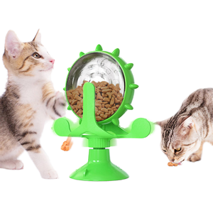 Jouet interactif intelligent anti-ennui pour chats et chiens, distributeur de nourriture lent, puzzle en plastique TPR, design moulin à vent rotatif simple - Product Image 1