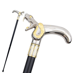 Canne de marche élégante en argent et or, style serpent ouvert, canne de marche vintage pour gentleman, accessoire de mariage, accessoire de <span class=keywords><strong>film</strong></span>, bâton de randonnée, béquille - Product Image 1