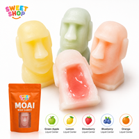 Moai Wax Candy Enkelvoudige Verpakking, Novelty Vloeibare Vulling, 3D Steenkop Kauwgom Snoepjes