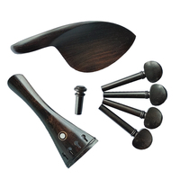 SurpassMusic Violin Parts 4/4 Size Ebony Violin Accessory Set Pegs Endpin Chinrest Handmade Good Quality