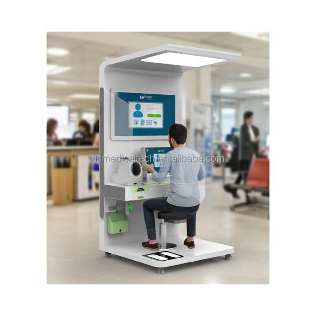 Huasheng Medical AI Telemedicine Smart All in One Health Check Kiosk Health Screening Health Booth Wellness Kiosk HS-S500